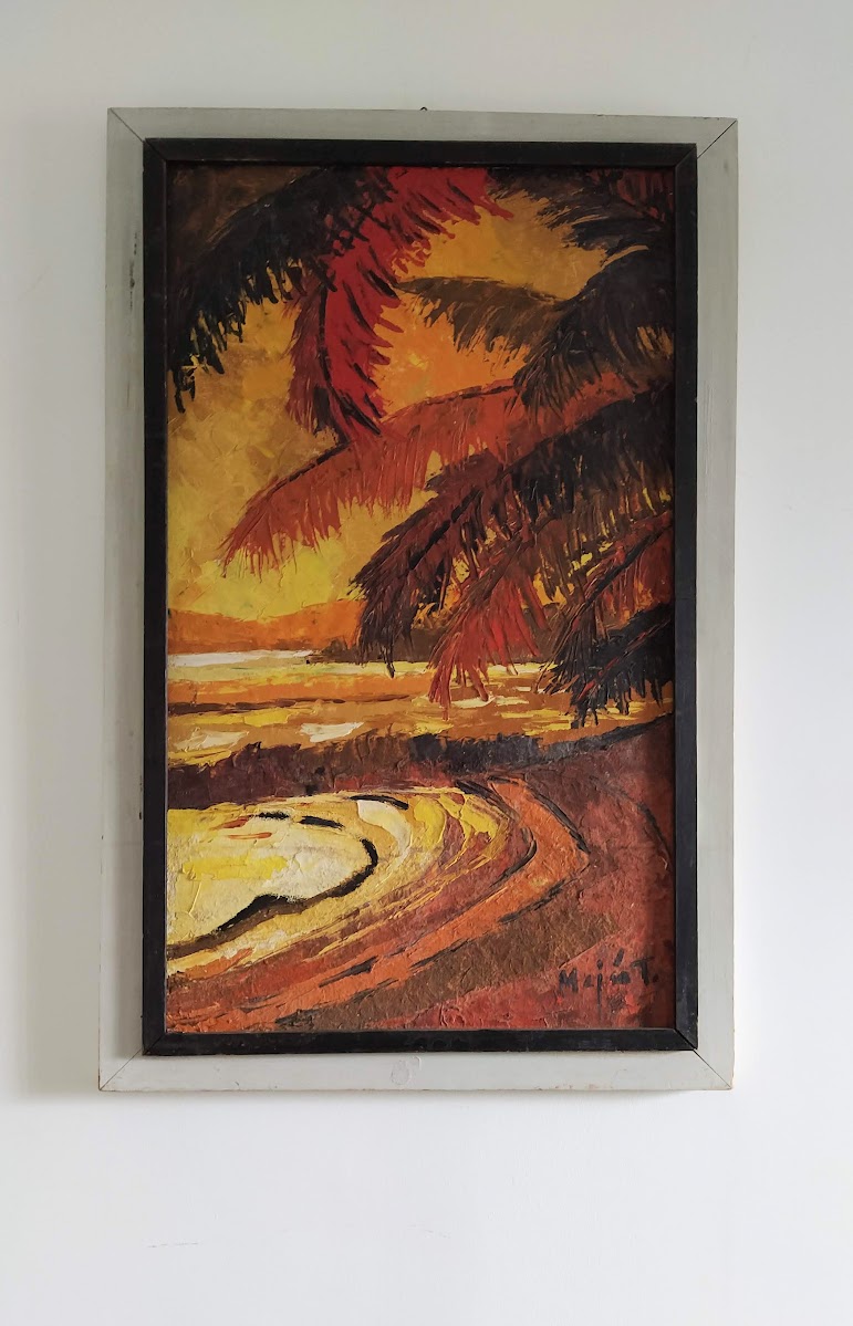ציור שמן חוף טרופי